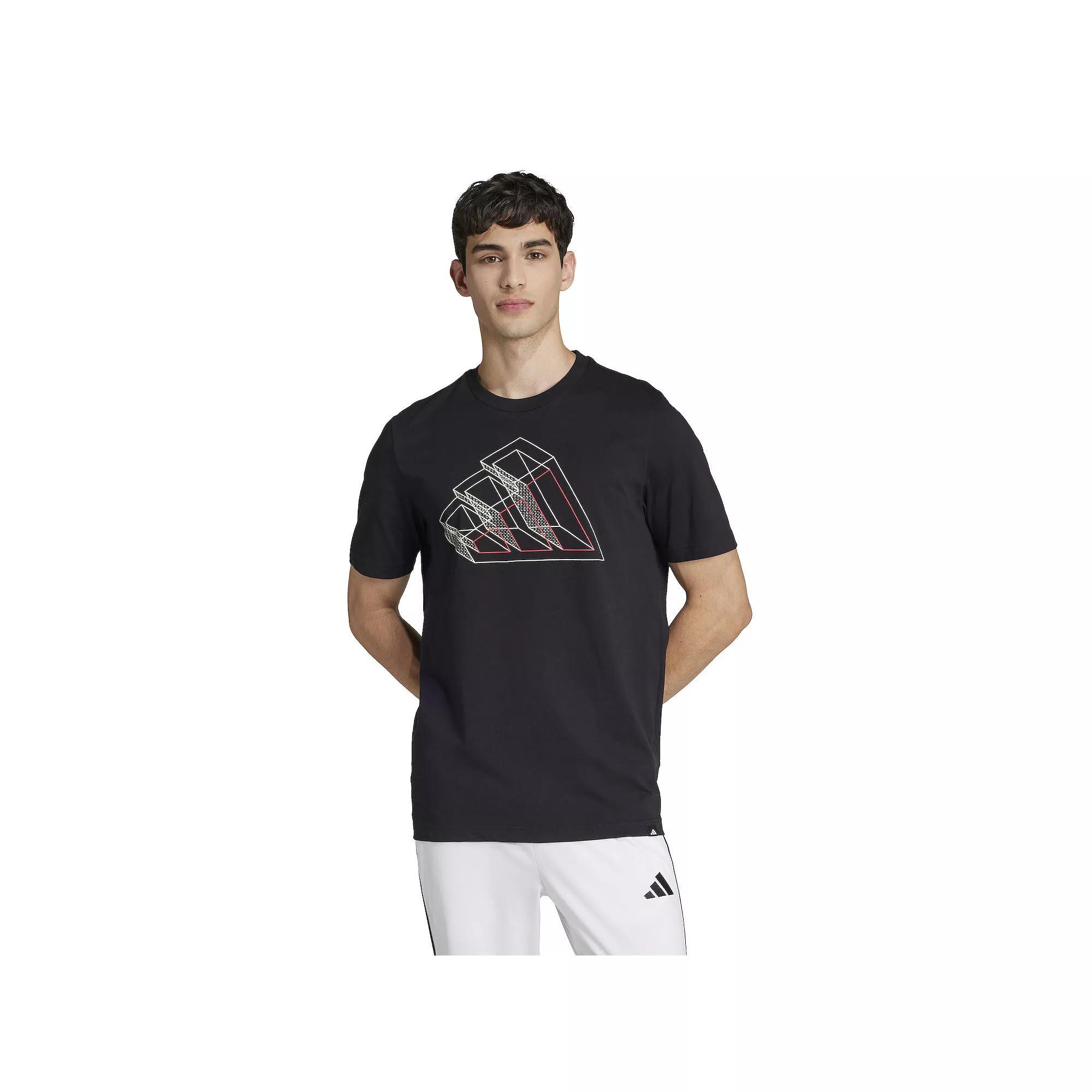 Men's adidas Tech Outline Sportswear Graphic Tee, Size: Medium, Black Product Image