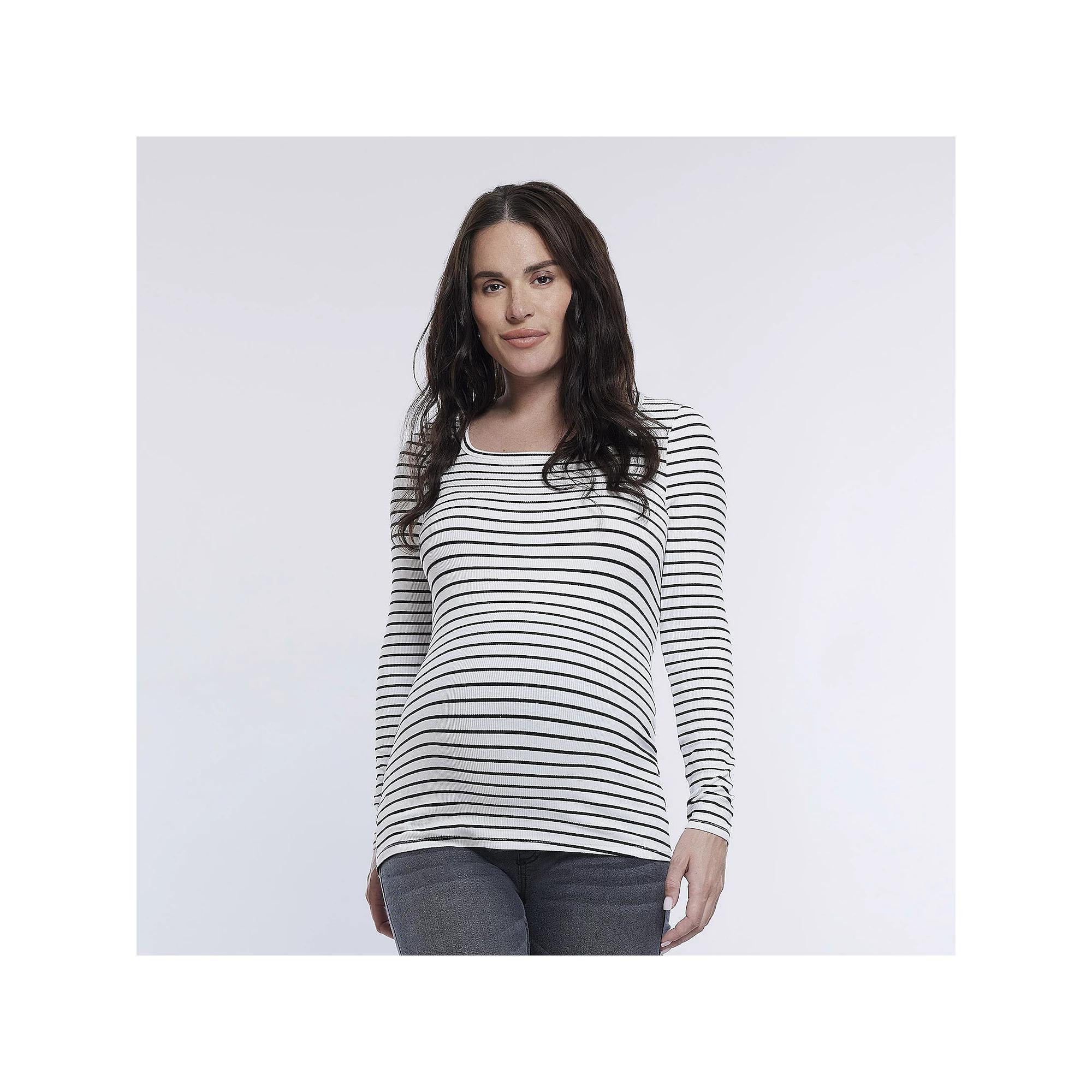Maternity Motherhood® Square Neck Long Sleeve Tee, Women's, Size: XS-MAT, Sodalite Blue Product Image