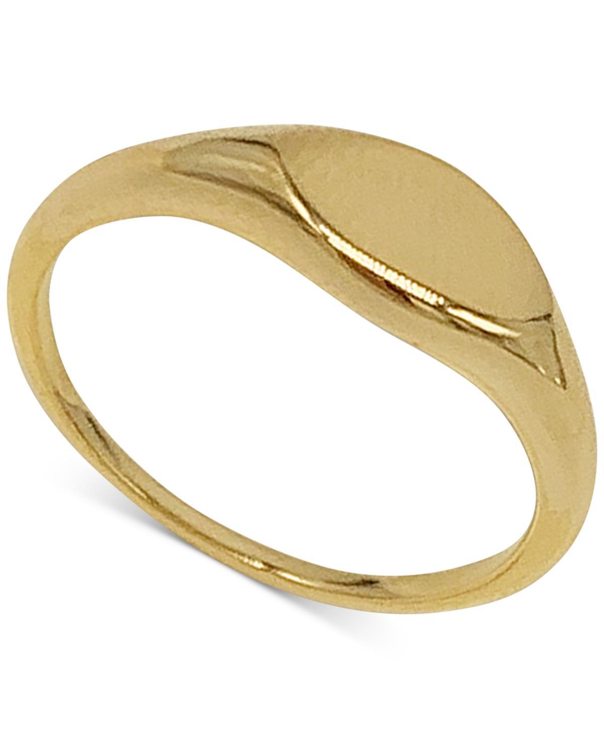 Adornia 14k Gold Plated Stainless Steel Signet Ring, Womens Gold Tone Product Image