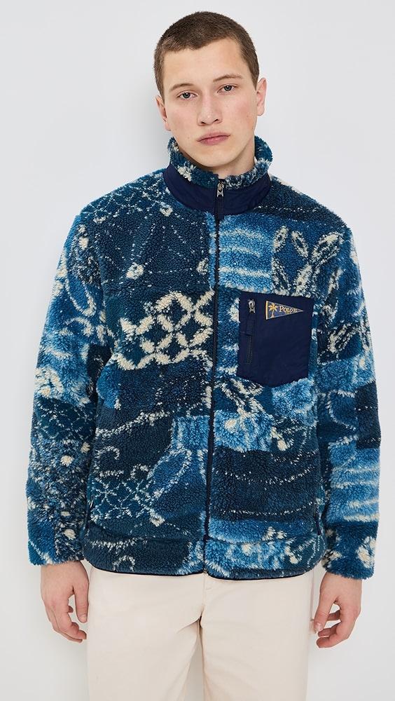 Polo Ralph Lauren Indigo Printed Fleece Pullover | Shopbop Product Image