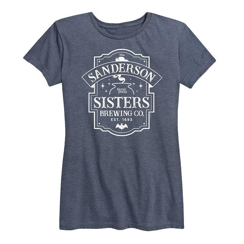 Disney's Hocus Pocus Women's Sanderson Sign Graphic Tee, Girl's, Size: Medium, Gray Product Image