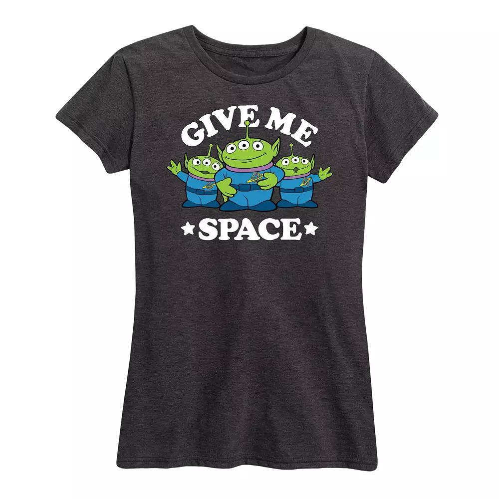 Disney / Pixars Toy Story Womens Give Me Space Graphic Tee, Girls Grey Green Product Image