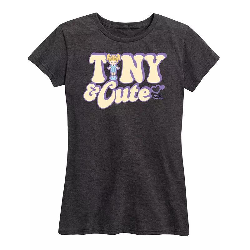 Plus Polly Pocket Tiny And Cute Graphic Tee, Womens Heather Grey Product Image