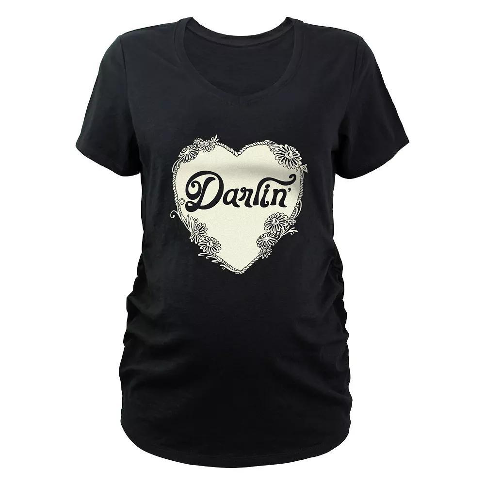 Maternity Darlin' Heart Graphic Tee, Women's, Size: XL-Mat, Black Product Image