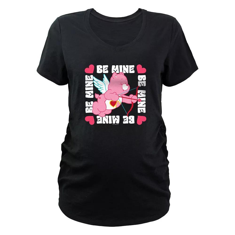 Maternity Care Bears Be Mine Heart Box Graphic Tee, Women's, Size: Medium-Mat, Black Product Image