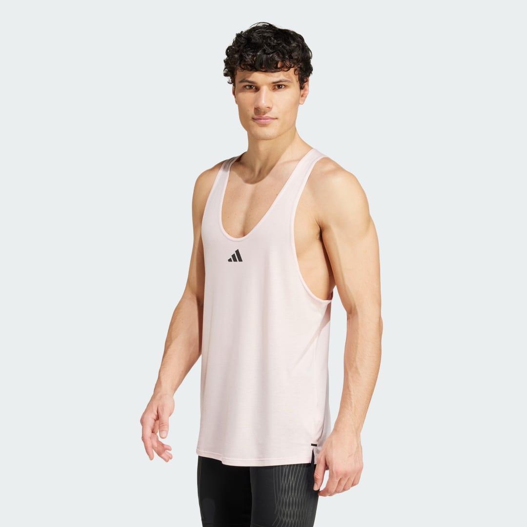 adidas Workout Stringer Tank Top Semi Lucid Blue S Mens Product Image