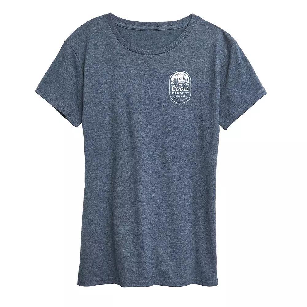 Women's Coors Banquet Mountains Graphic Tee, Size: Medium, Grey Blue Product Image
