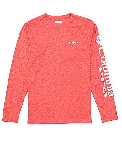Men's Columbia PFG UPF 50 Terminal Tackle™ Heather Long Sleeve Shirt, Size: XL, Grey Heather Product Image