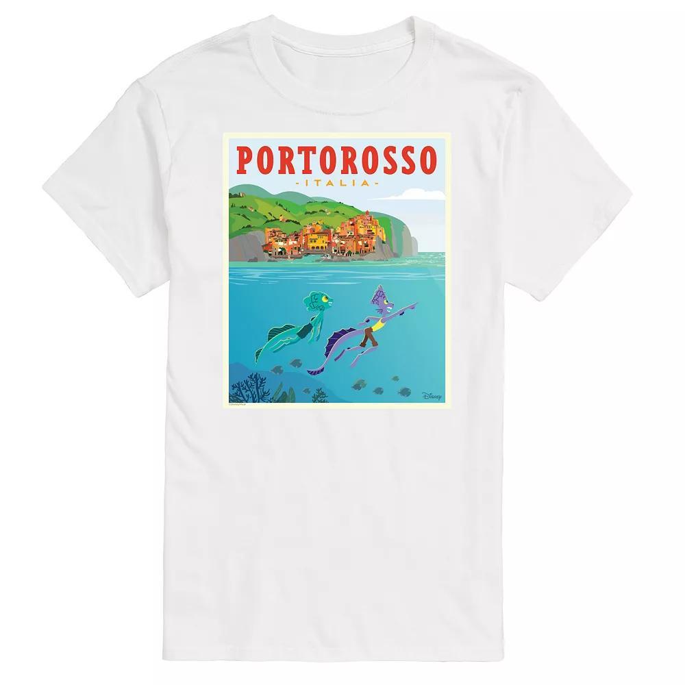 Disneys Luca Mens Portorossa Italy Postcard Graphic Tee Product Image