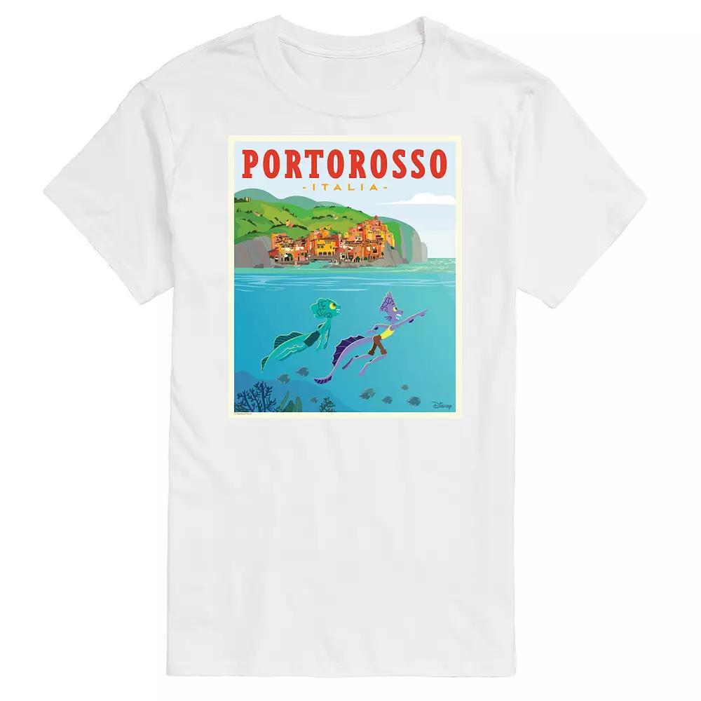 Disneys Luca Mens Portorossa Italy Postcard Graphic Tee Product Image