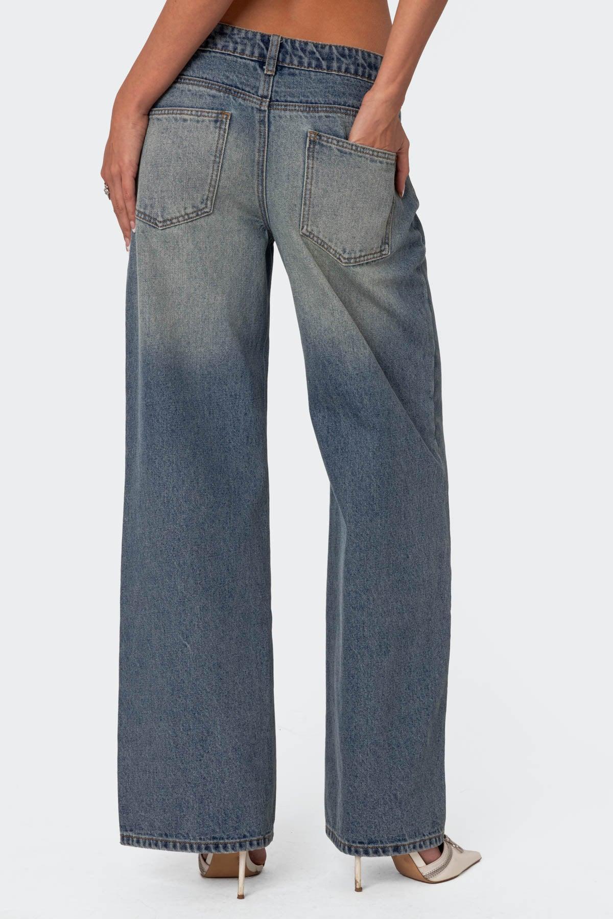 Magda Low Rise Acid Wash Jeans Product Image