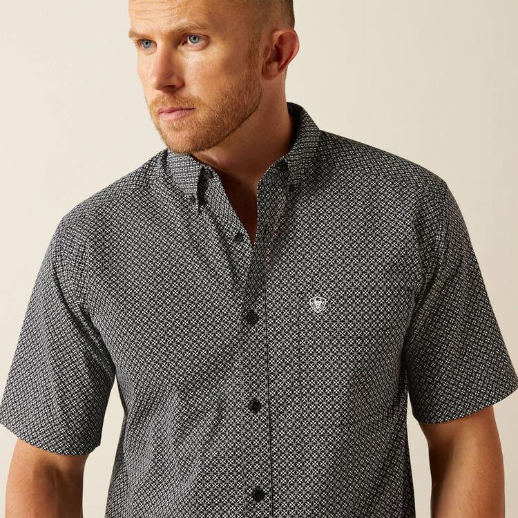 Ariat® Men's S/S Gene Black Print Classic Fit Button Shirt Product Image