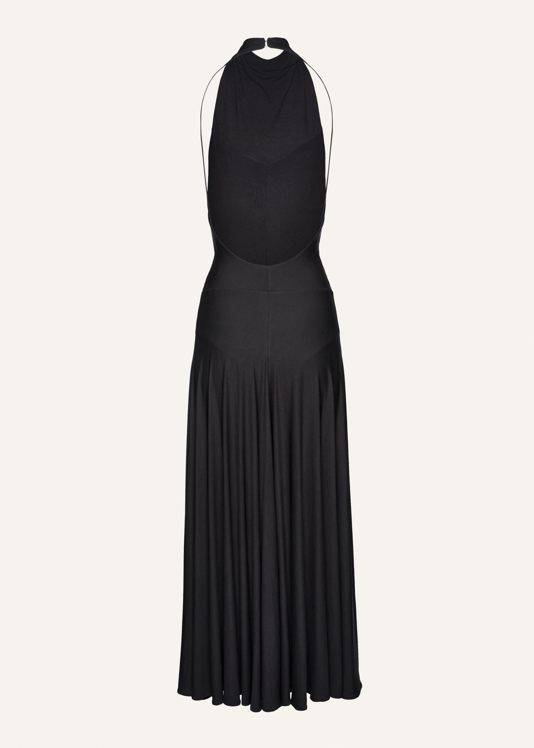 High neck cupro midi dress in grey Product Image