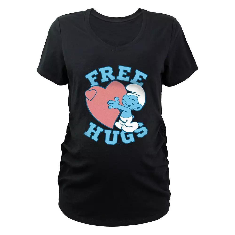 Maternity Smurfs Free Hugs Graphic Tee, Women's, Size: XXL-MAT, Black Product Image