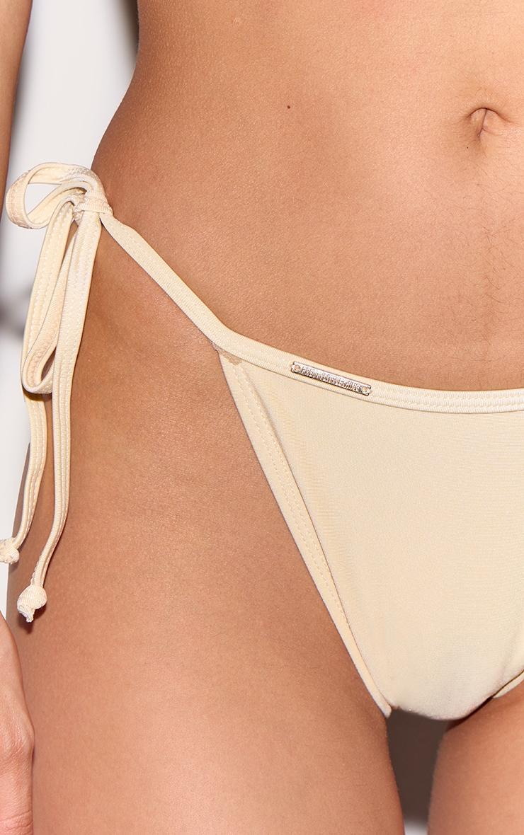 Cream Mix & Match Tie Side Bikini Bottoms Product Image