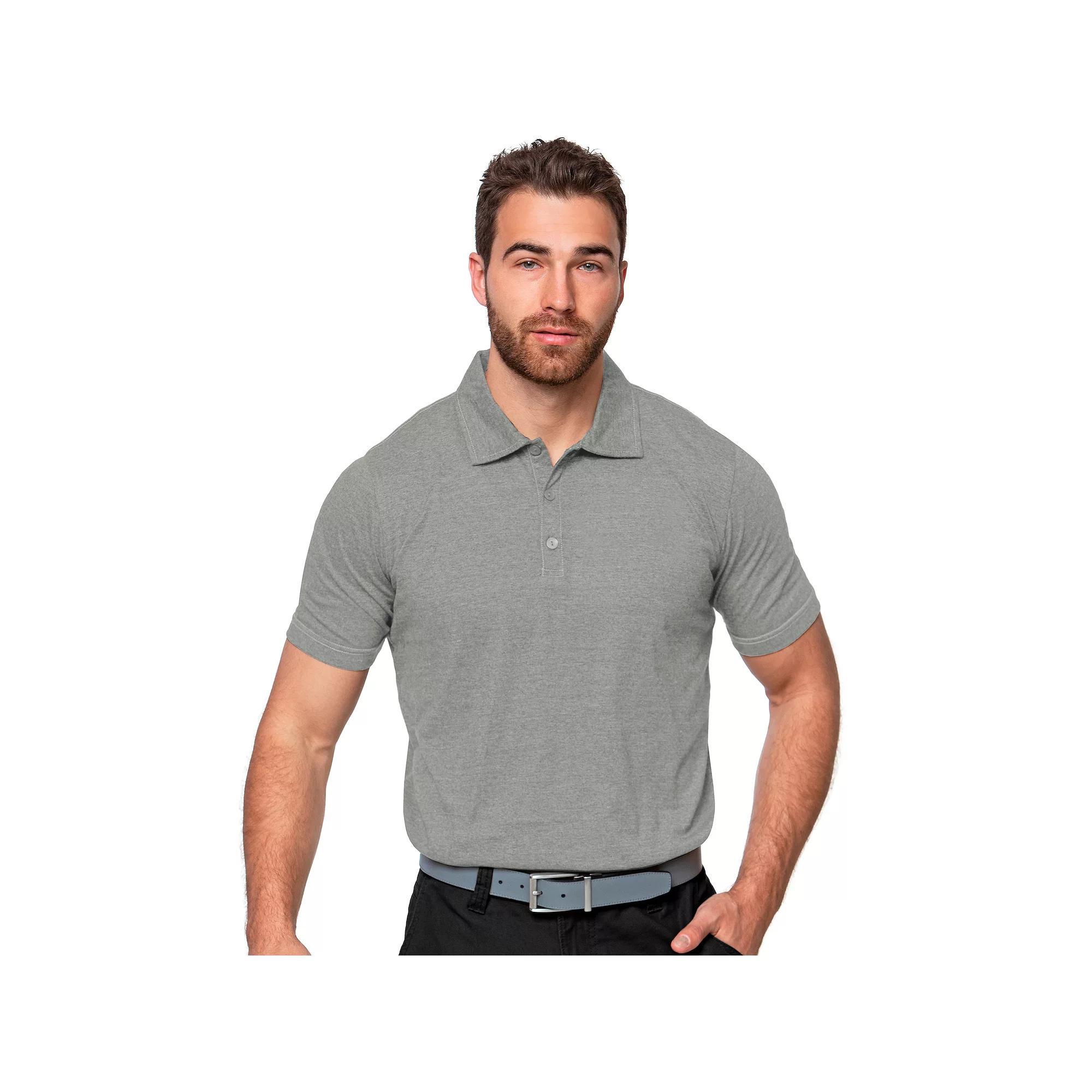Men's Antigua Peak Polo, Size: Large, Grey Black Product Image