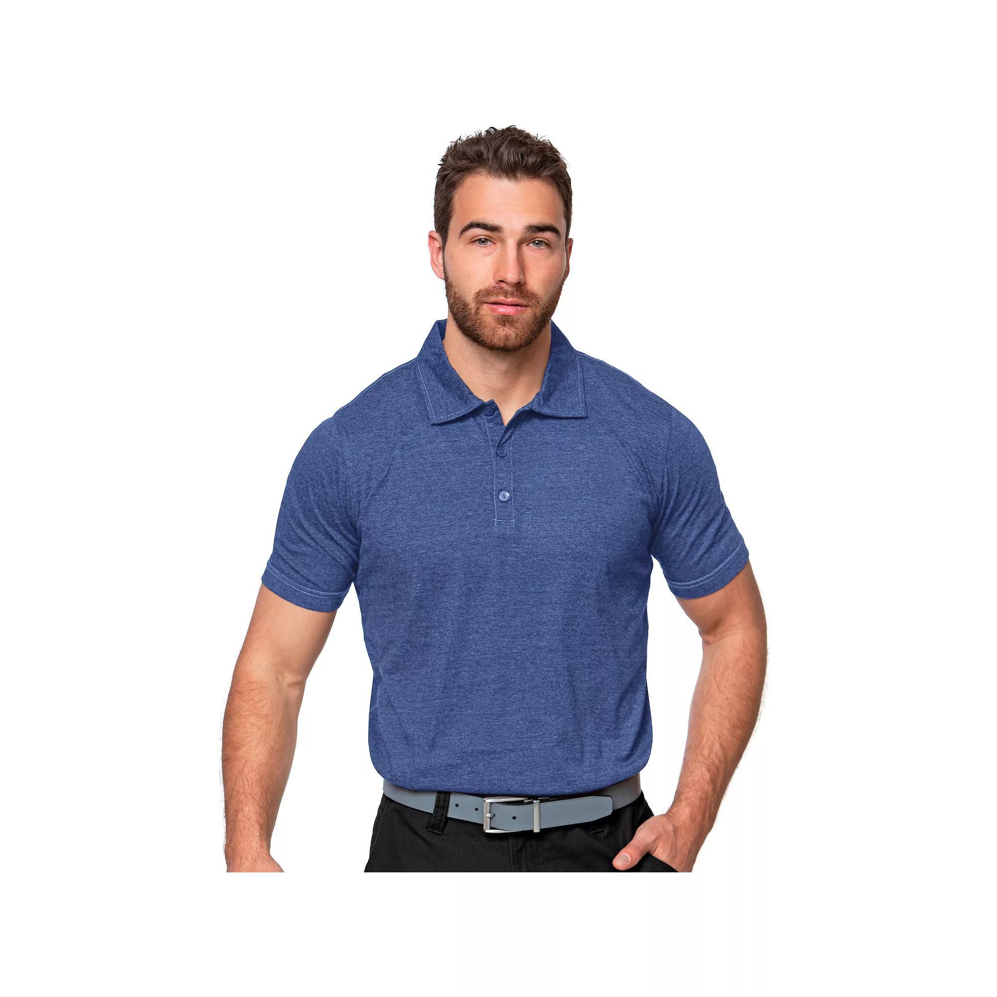 Men's Antigua Peak Polo, Size: Large, Grey Black Product Image