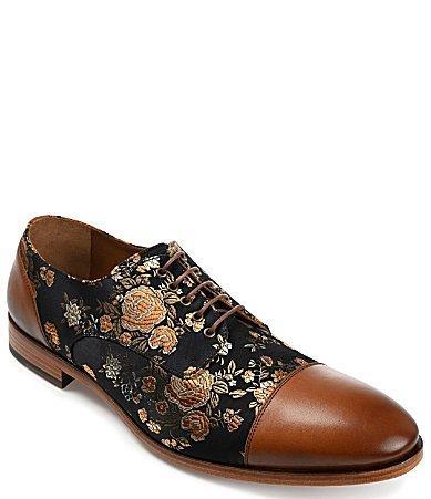 Taft Mens Jack Floral Printed Jacquard Calfskin Oxfords Product Image