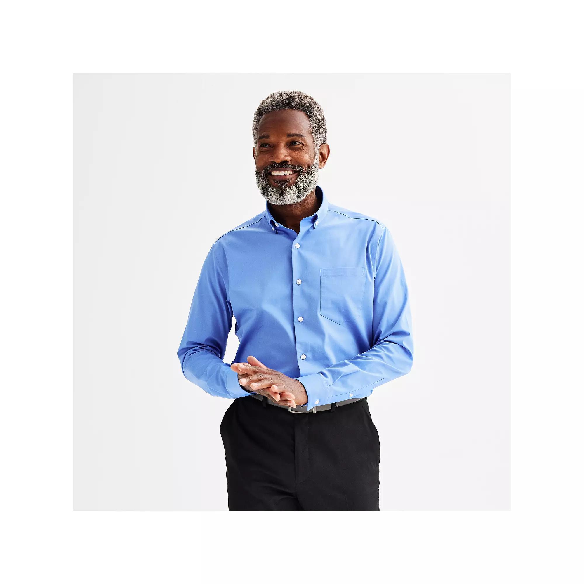 Mens Apt. 9 Wrinkle Free Regular-Fit Button Down Collar Dress Shirt Product Image