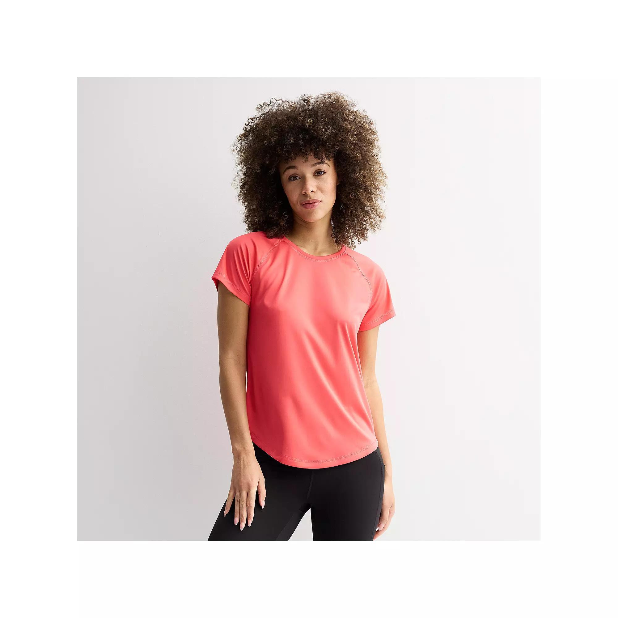 Petite Tek Gear® Dry Tek Tee, Women's, Size: Medium, Parrot Pink Product Image