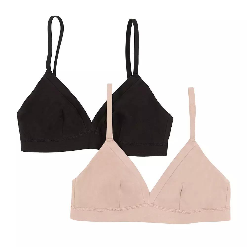 Jezebel 2-Pack Pima Cotton Bralette 900821P2, Women's, Size: Medium, Beige Product Image