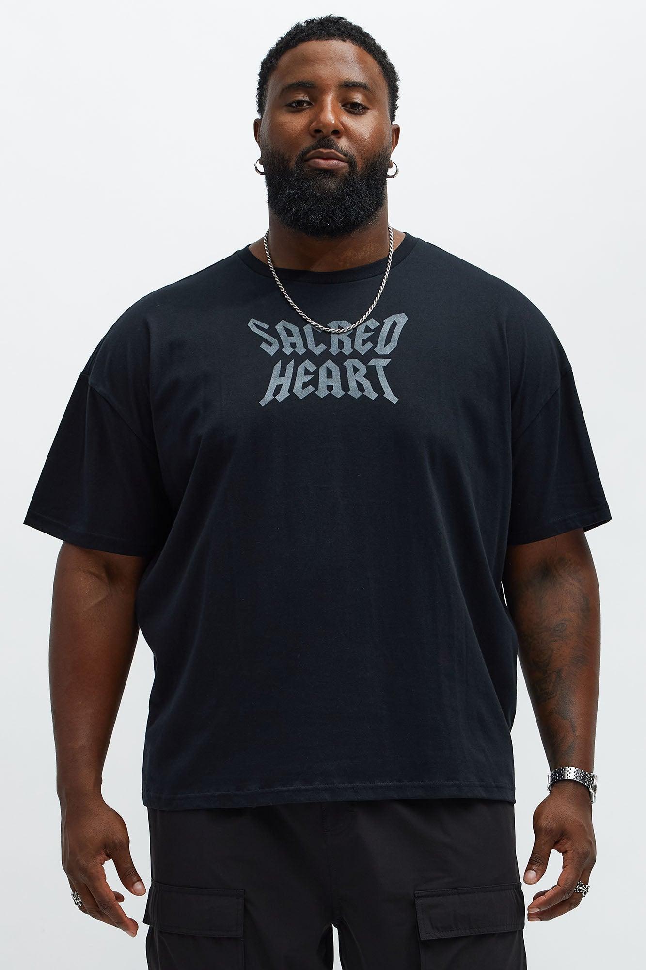 Sacred Heart Oversized Short Sleeve Tee - Black Product Image