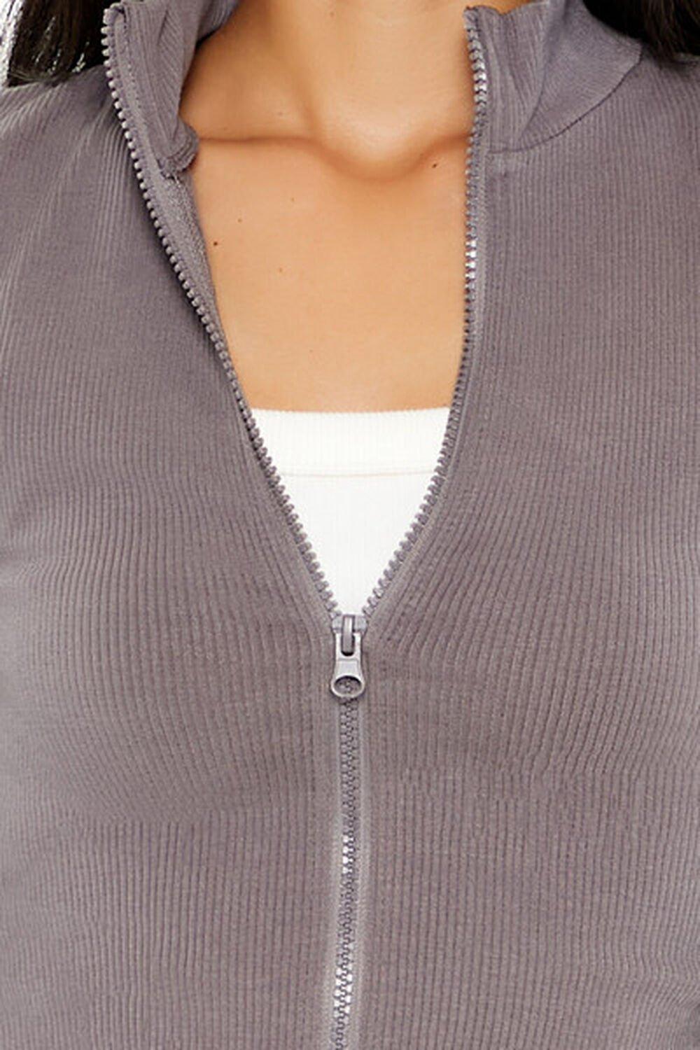 Seamless Ribbed Zip-Up Jacket | Forever 21 Product Image
