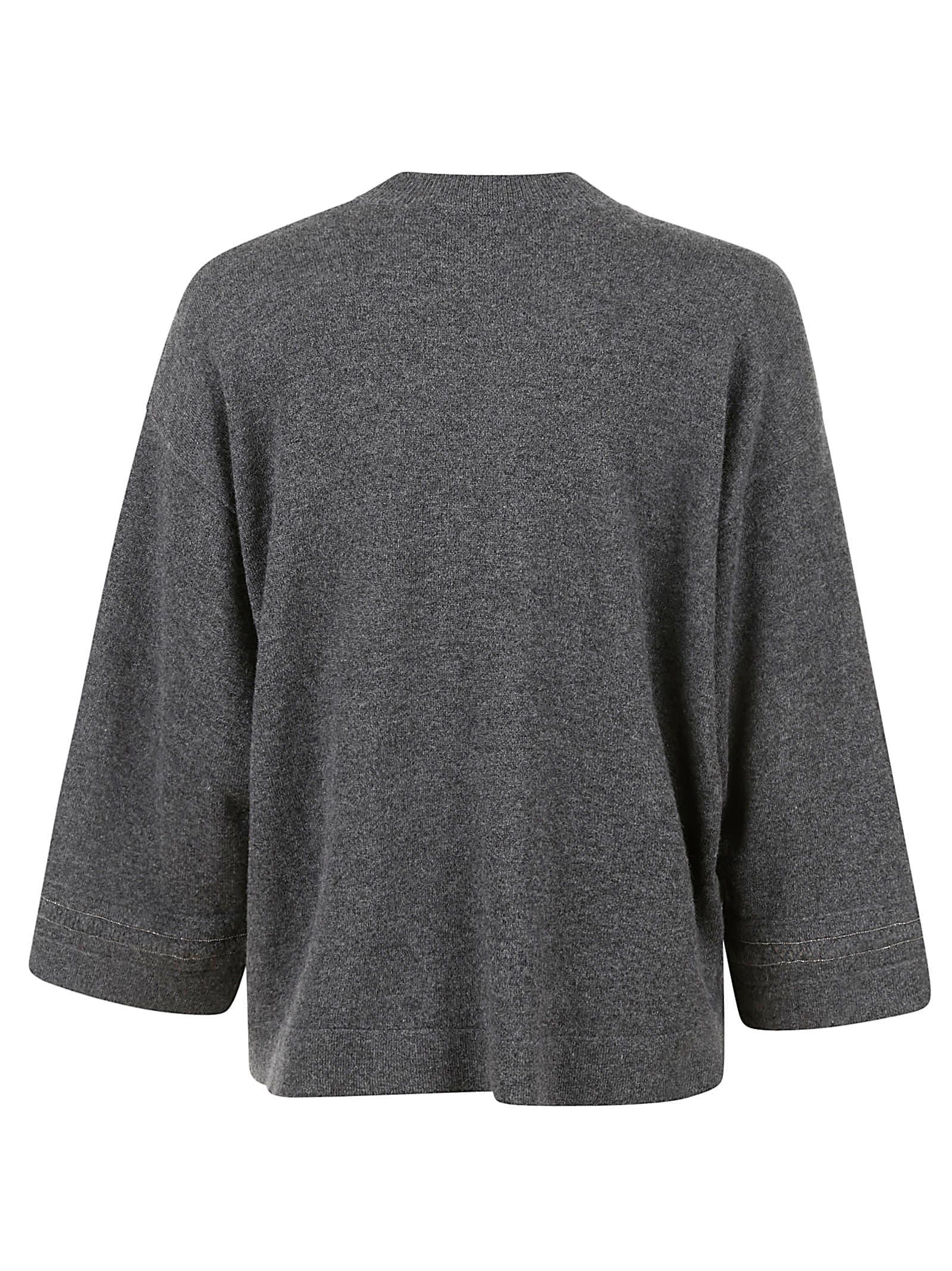 FABIANA FILIPPI Crewneck Plain Long-sleeved Top In Onice Product Image