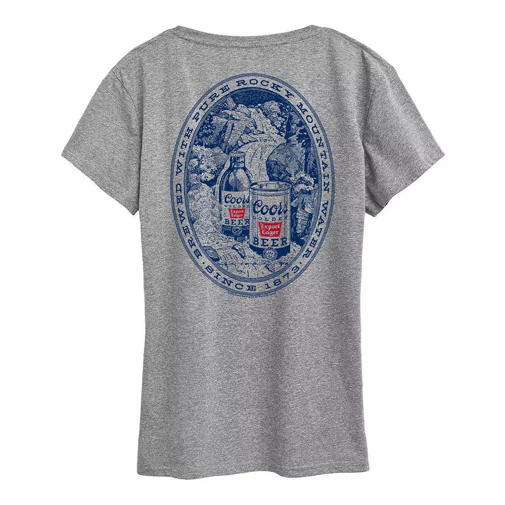 Womens Coors Banquet Rocky Mountain Graphic Tee Grey Gray Product Image