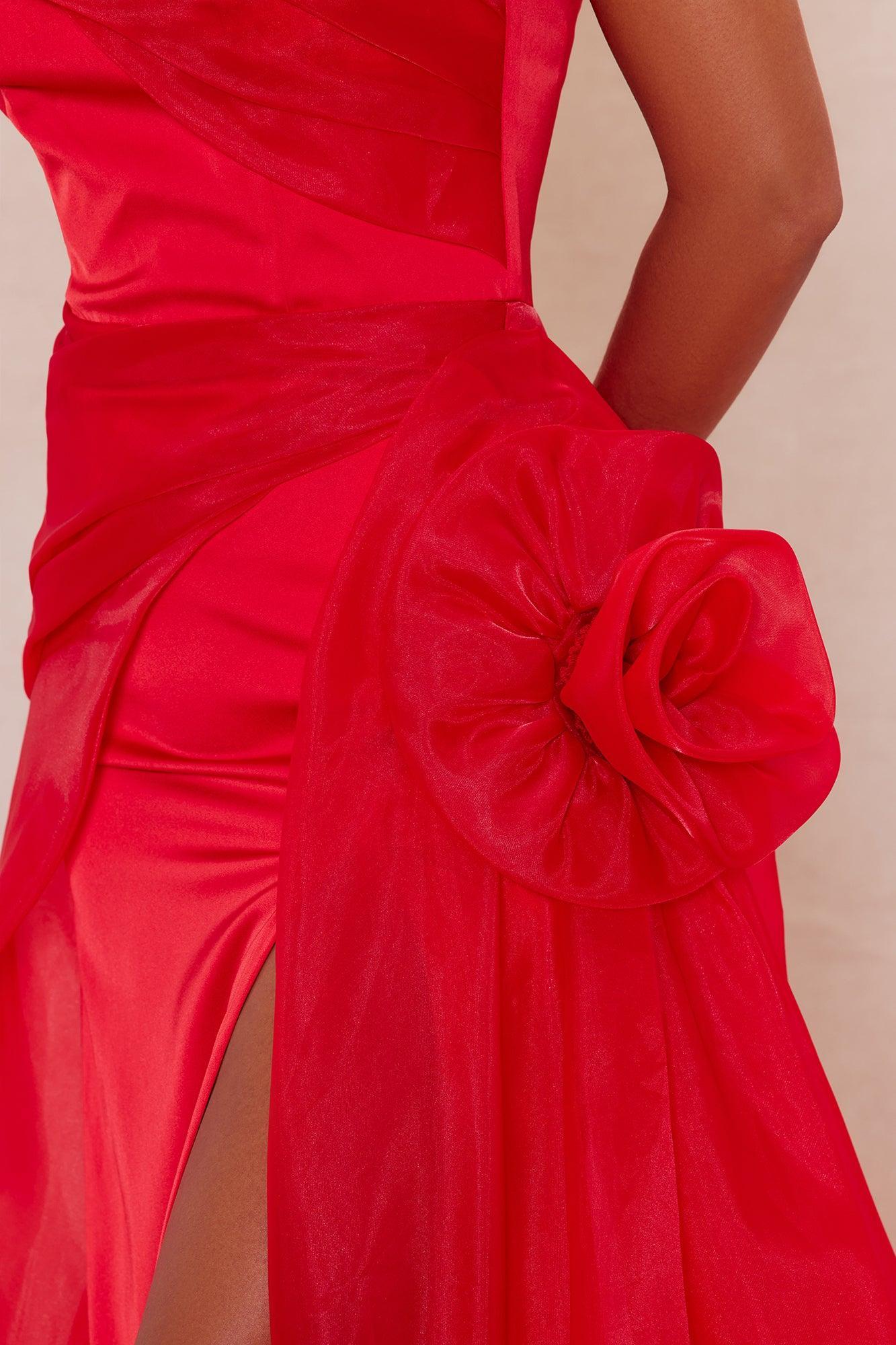 Kate Off Shoulder Gown - Red Female Product Image
