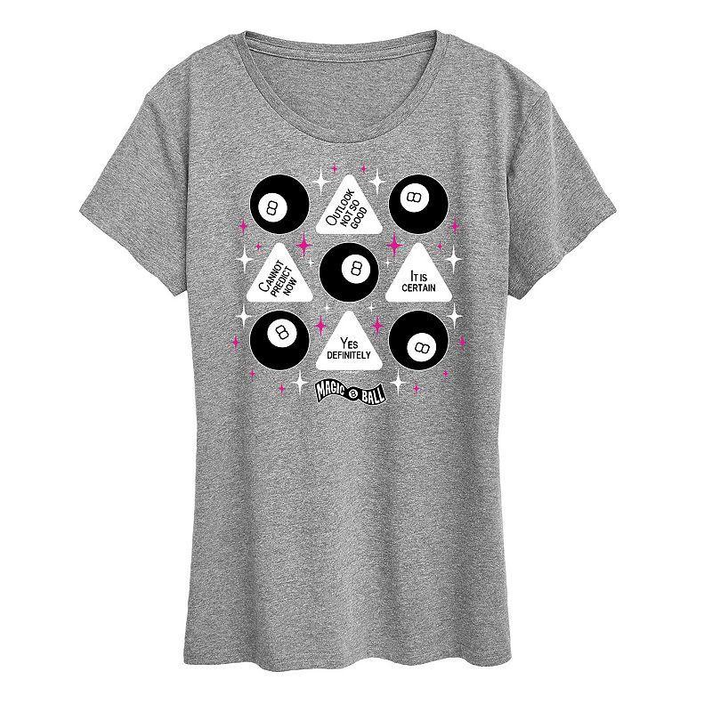 Womens Magic 8 Ball Grid Graphic Tee Grey Red Product Image