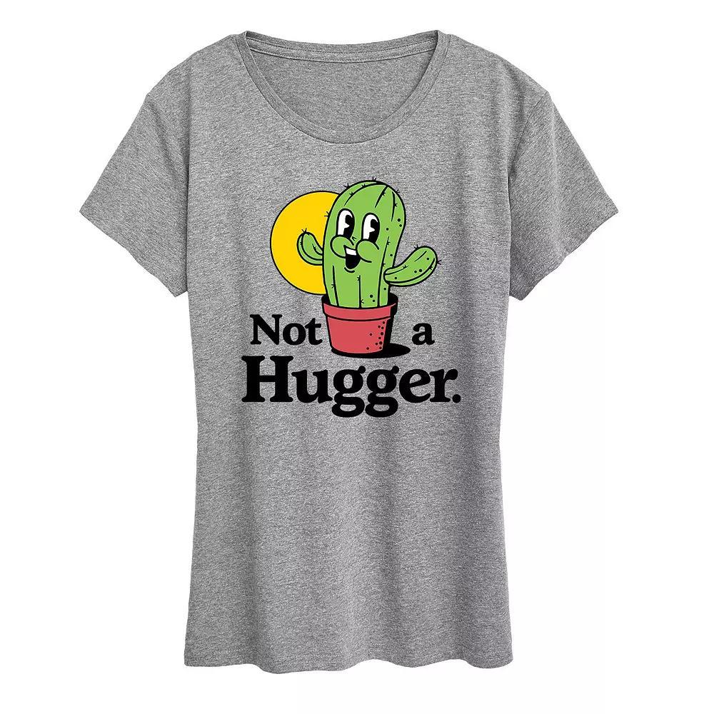 Womens Not A Hugger Graphic Tee, Girls Grey Royal Blue Product Image