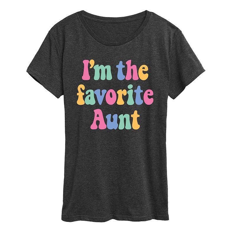 Women's I'm The Favorite Aunt Graphic Tee, Girl's, Size: XXL, Heather Grey Product Image