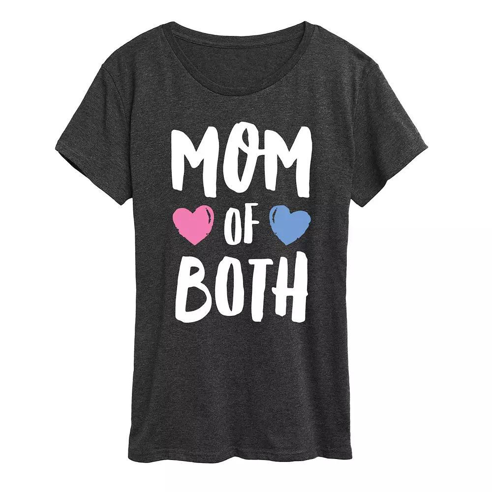 Womens Mom of Both Graphic Tee, Girls Heather Grey Product Image
