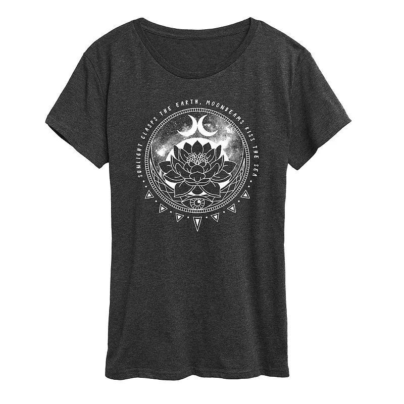 Womens Astrological Lotus Graphic Tee Heather Grey Product Image