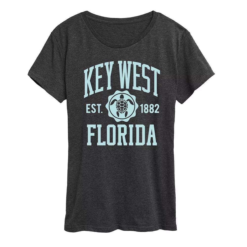 Women's Key West Athletic Graphic Tee, Size: Medium, Heather Grey Product Image