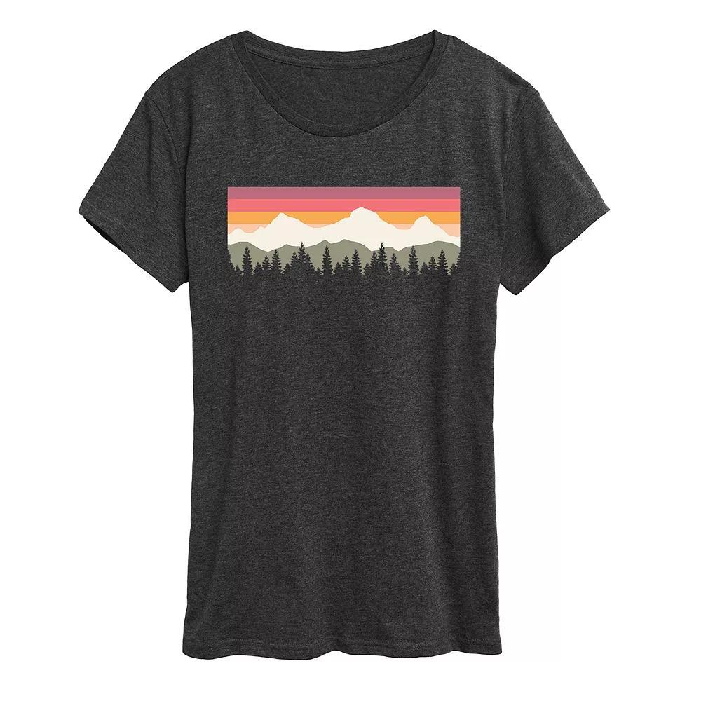 Womens Abstract Trees Graphic Tee, Girls Product Image