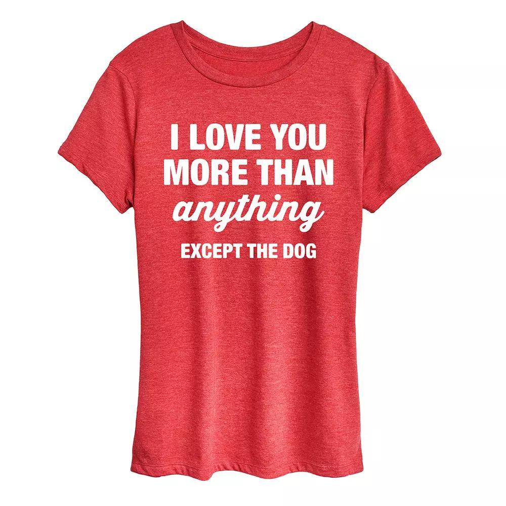 Womens Except The Dog Graphic Tee Grey Dark Red Product Image