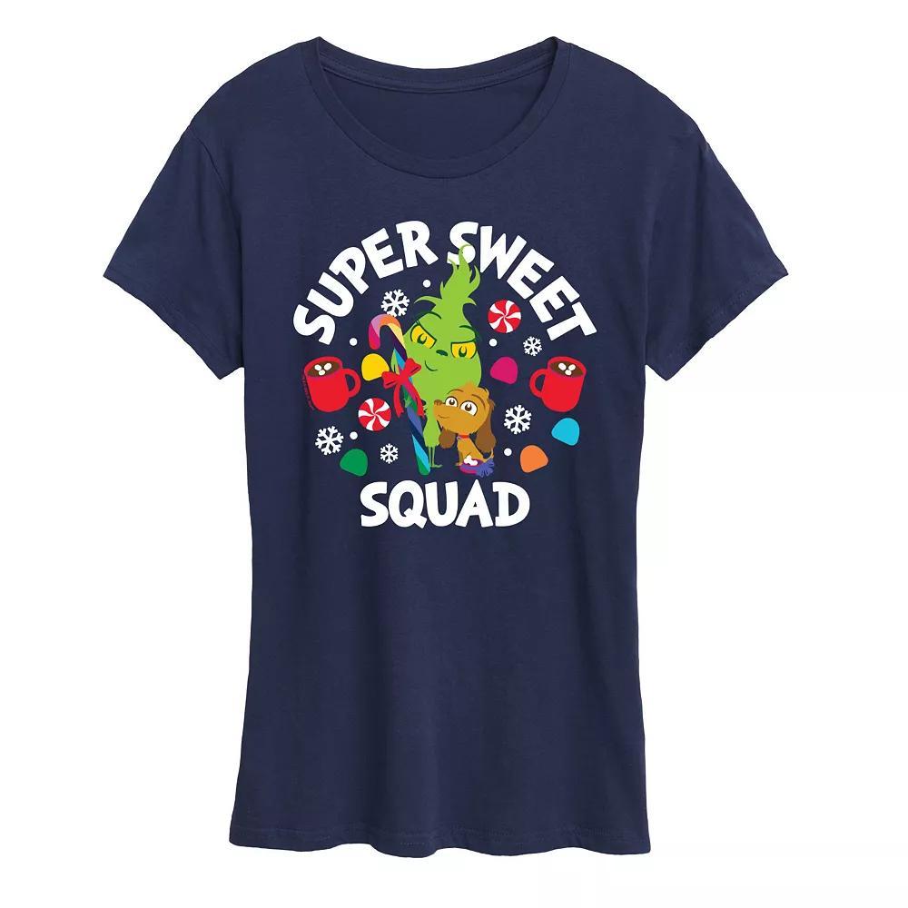 Womens Dr. Seuss Little Grinch Super Sweet Squad Graphic Tee, Girls Blue Product Image