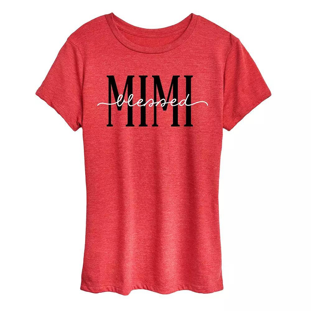 Womens Blessed Mimi Graphic Tee Grey Gray Product Image
