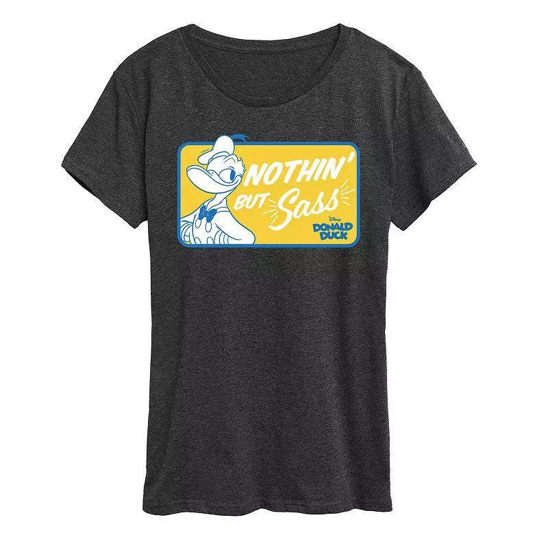 Womens Lotus Flower Distressed Graphic Tee Heather Grey Product Image