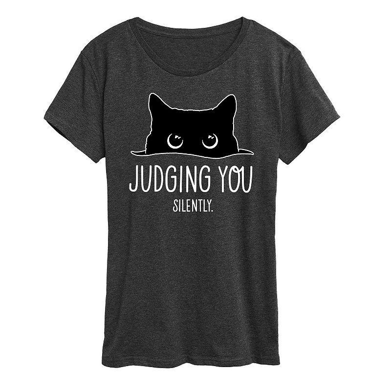 Women's Judging Silently Graphic Tee, Girl's, Size: Small, Black Product Image
