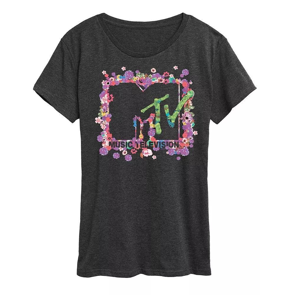 Womens Contour Line French Bulldog Graphic Tee Heather Grey Product Image