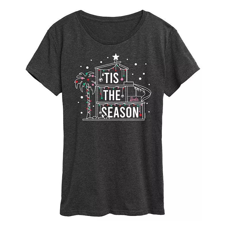 Womens Barbie Tis The Season Dreamhouse Graphic Tee, Girls Blue Product Image