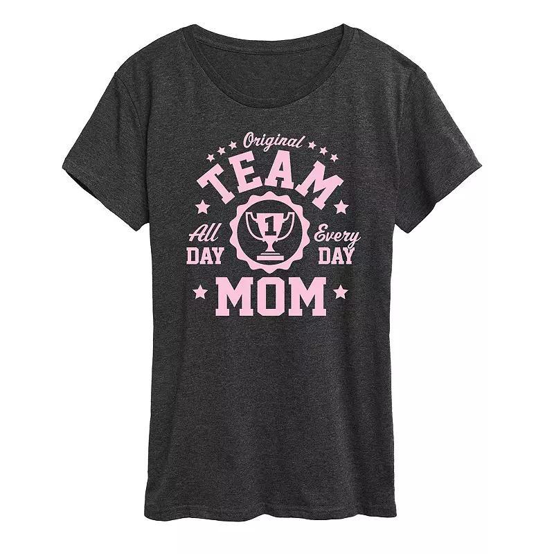 Womens Original Team Mom Graphic Tee Blue Product Image