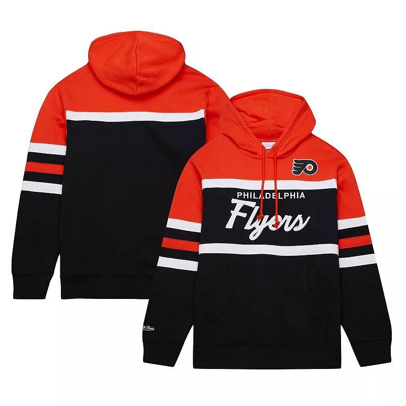Men's Mitchell & Ness Black/Orange Philadelphia Flyers Head Coach Pullover Hoodie, Size: Small, Fly Black Product Image
