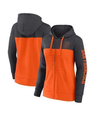 Womens Fanatics Branded Heather Charcoal/Orange San Francisco Giants City Ties Hoodie Full-Zip Sweatshirt Product Image