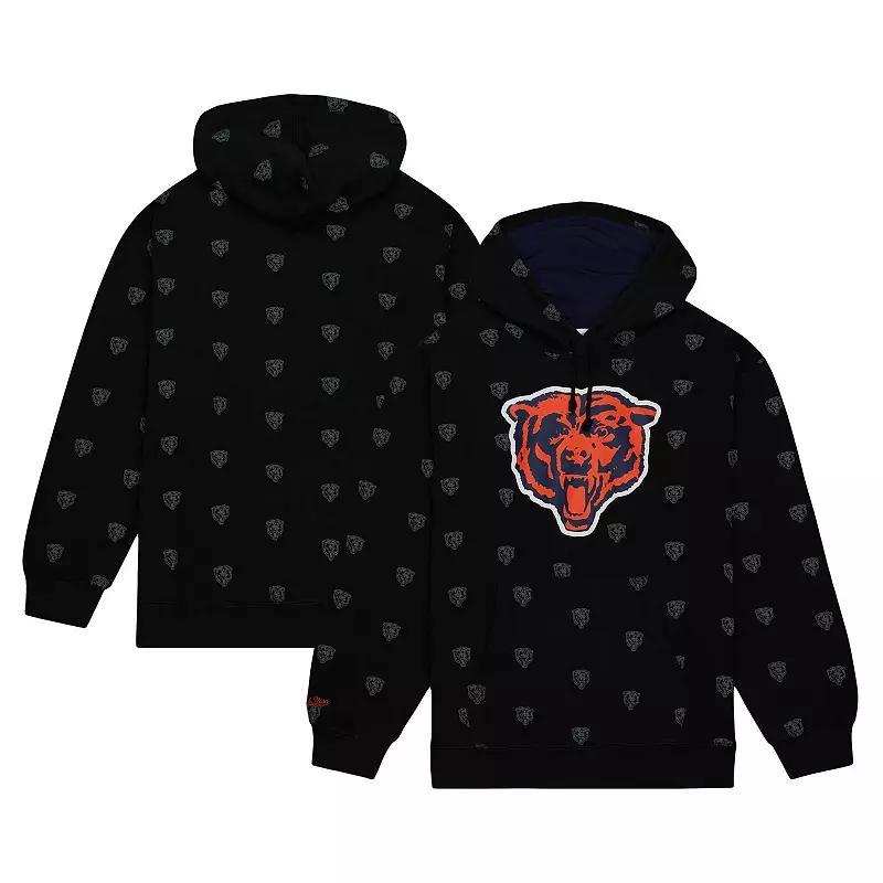 Men's Mitchell & Ness Black Chicago Bears Allover Print Fleece Pullover Hoodie, Size: Large Product Image