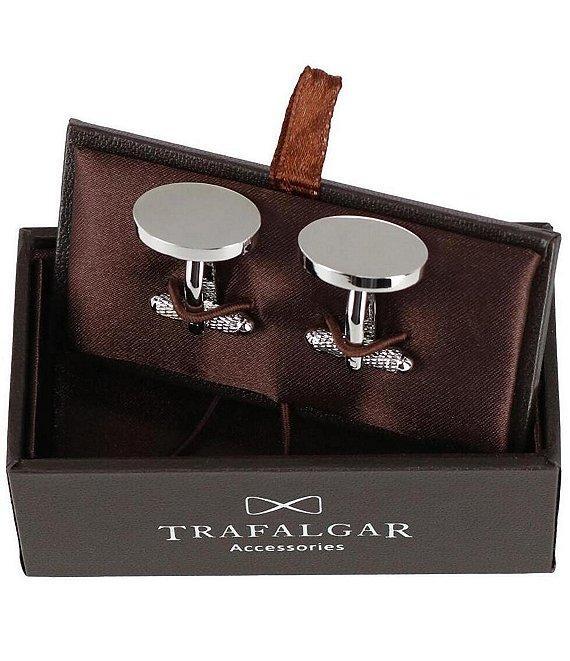 Trafalgar Asher Oval Brass Engravable Cuff Links Product Image