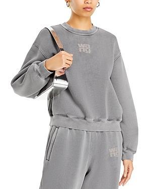 alexanderwang. t Essential Terry Crew Sweatshirt with Puff Paint Logo Product Image